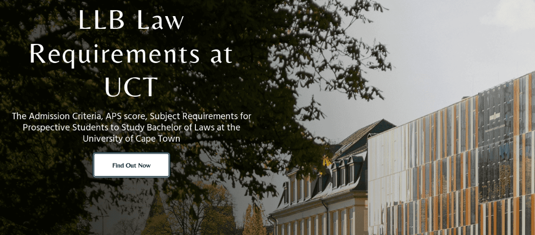 Requirements to study Bachelor of Laws at the University of Cape Town